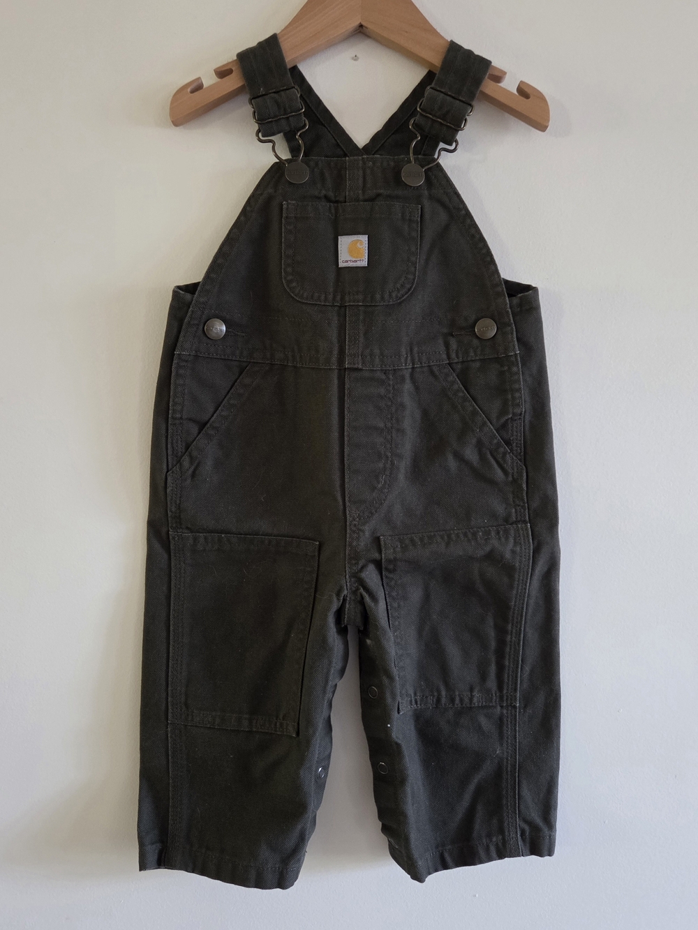 Carhartt Kids Forest Green Canvas Bib Overalls